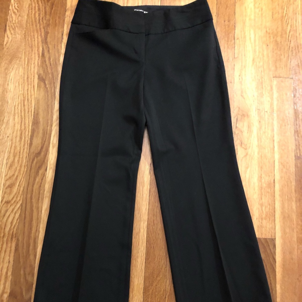 Express mid rise flare wide waistband editor pant